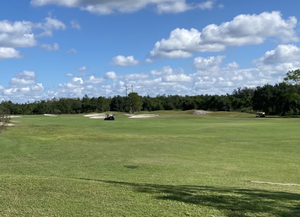 The first hole of falcons fire golf Orlando 

